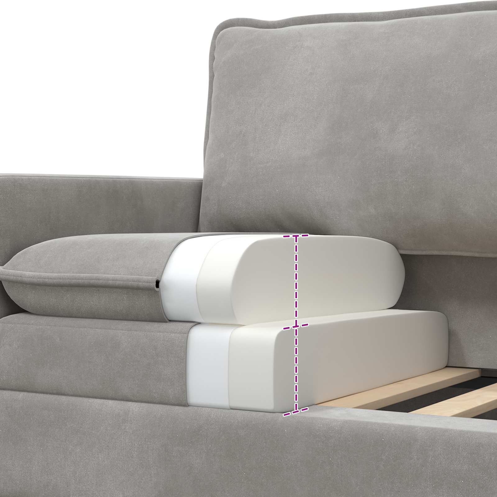 Sofa Set 2 pcs Hellgrau Samt