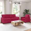 Sofa Set 2 pcs Weinrot Samt
