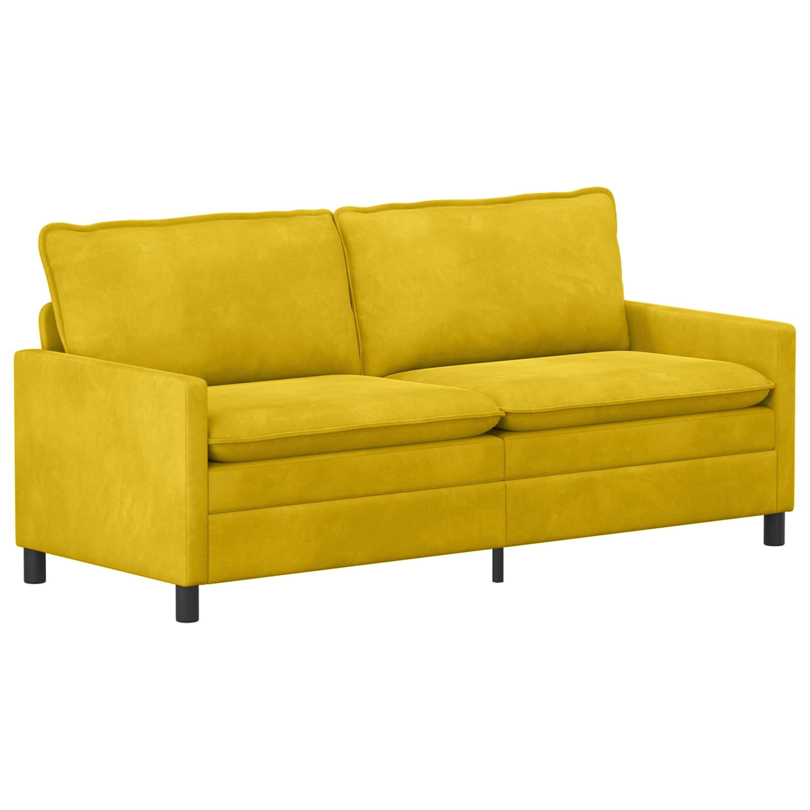 Sofa Set 2 pcs Gelb Samt