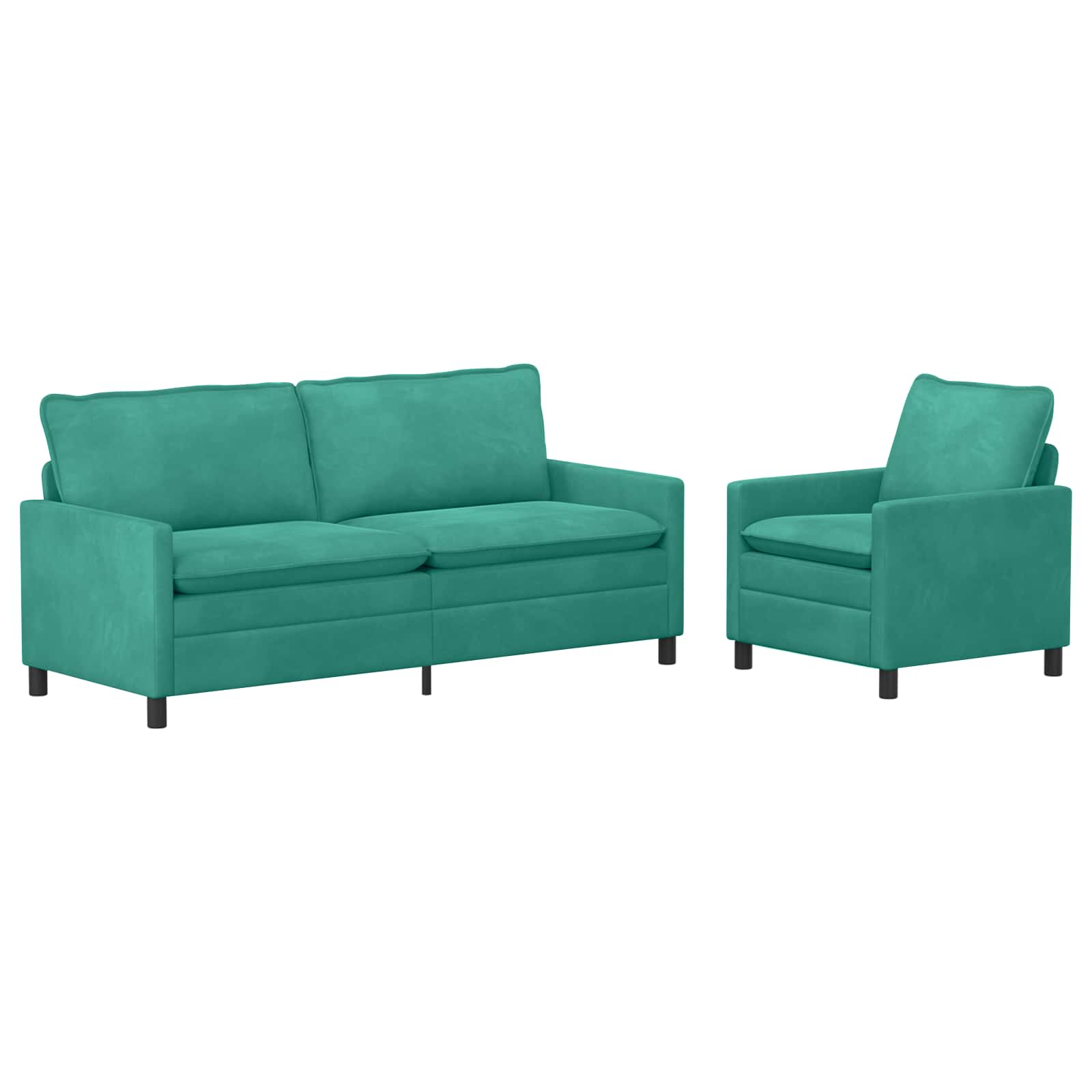 Sofa Set 2 pcs Türkis Samt