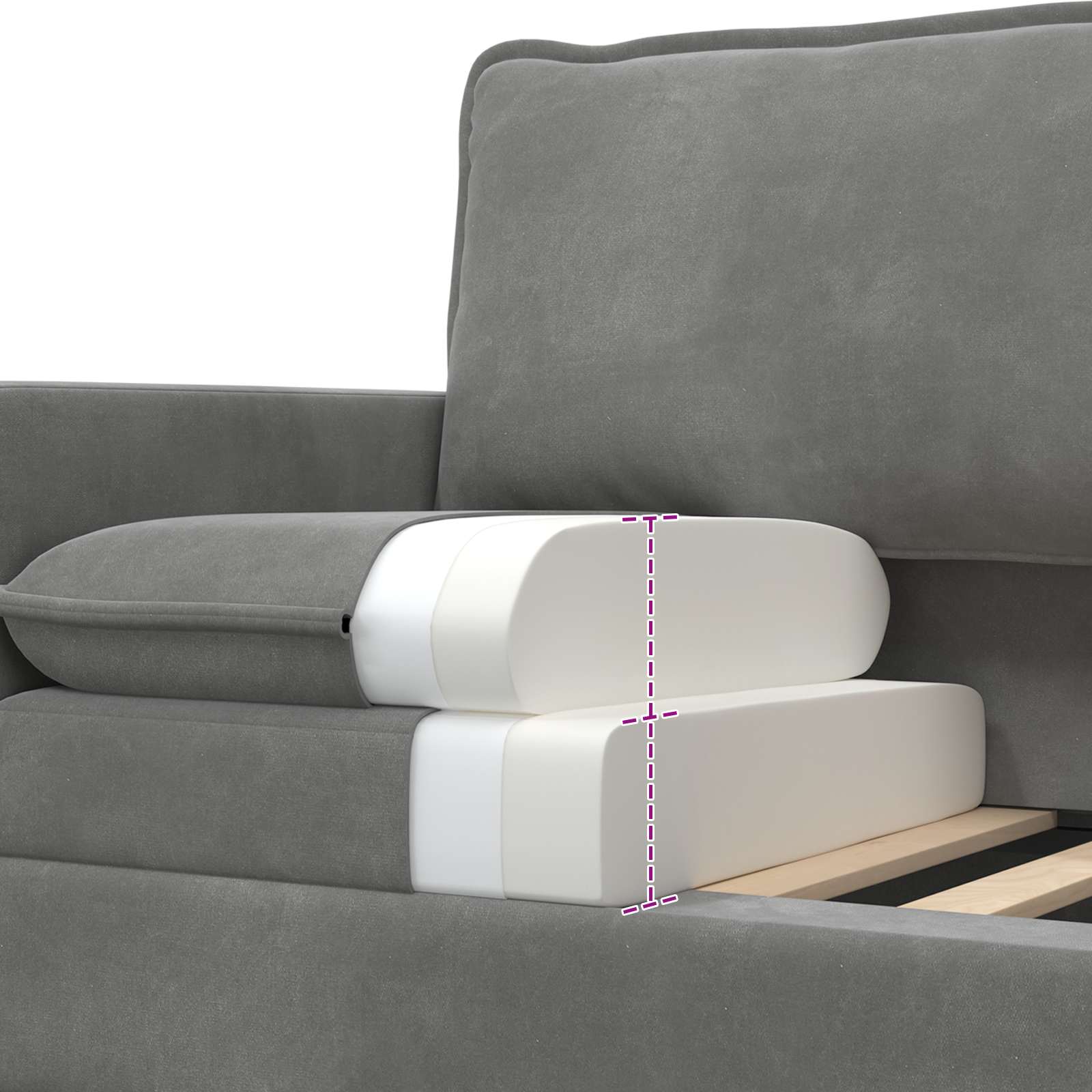 Sofa Set 2 pcs Dunkelgrau Samt