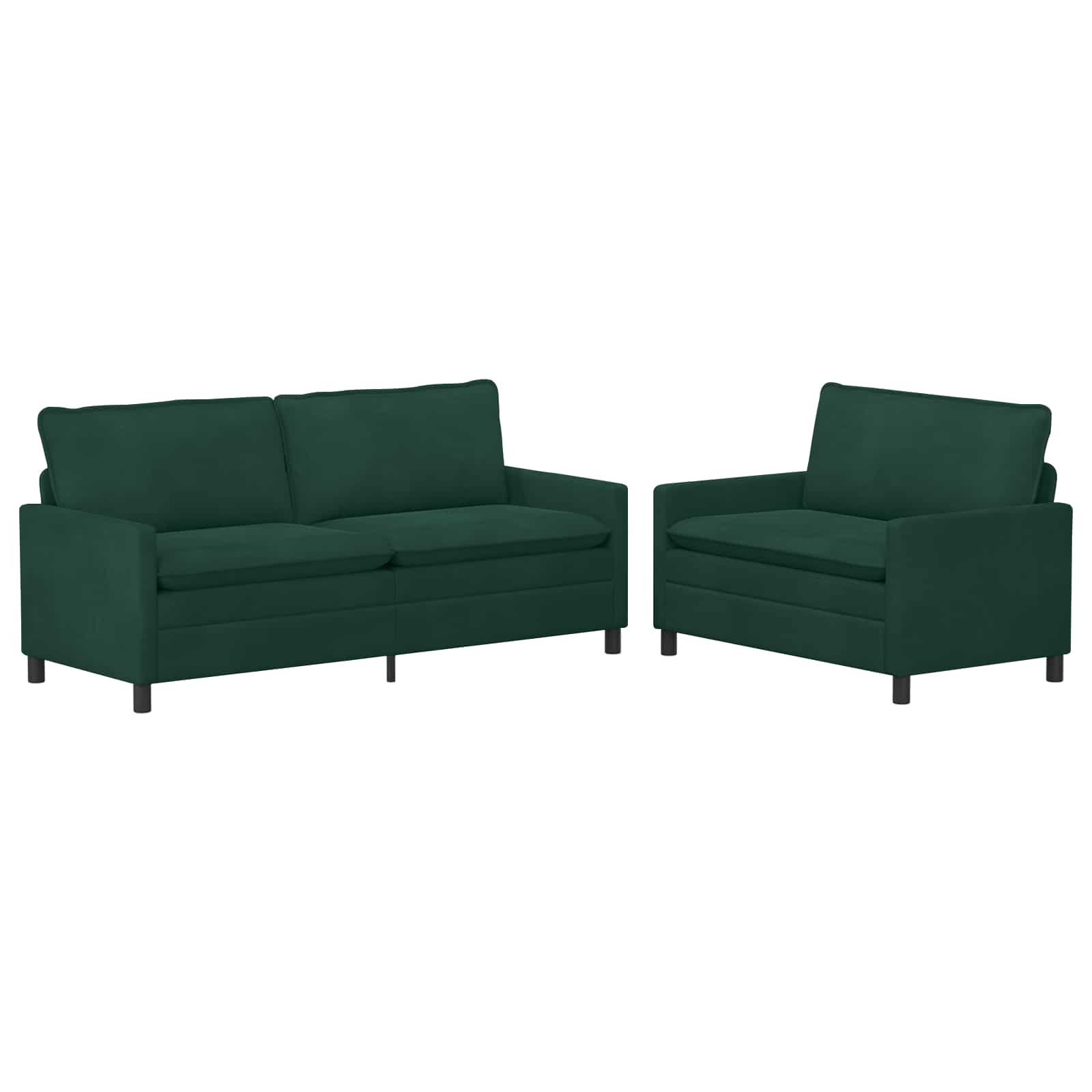 Sofa Set 2 pcs Dunkelgrün Samt