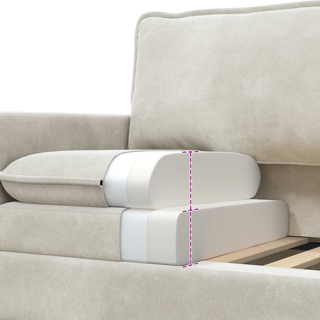 Sofa Set 2 pcs Creme Samt