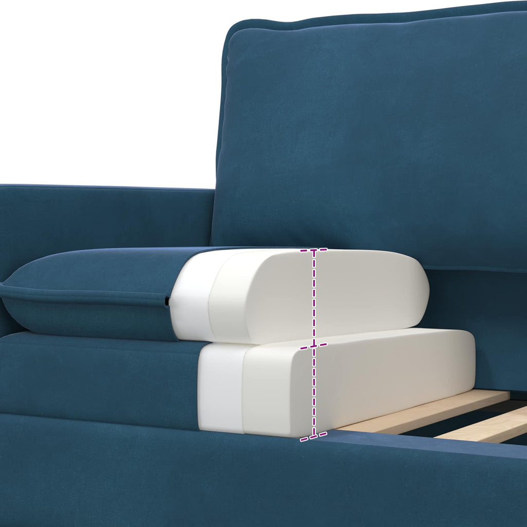 Sofa Set 2 pcs Blau Samt