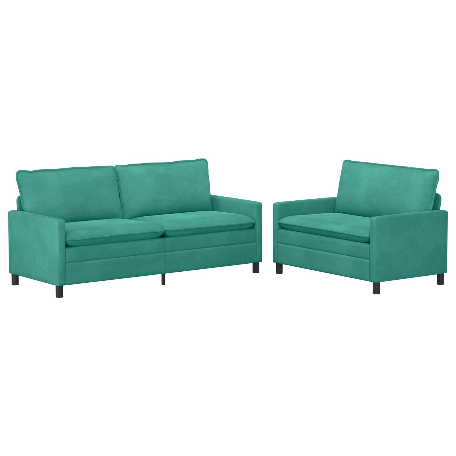 Sofa Set 2 pcs Türkis Samt