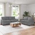 Sofa Set 2 pcs Dunkelgrau Samt