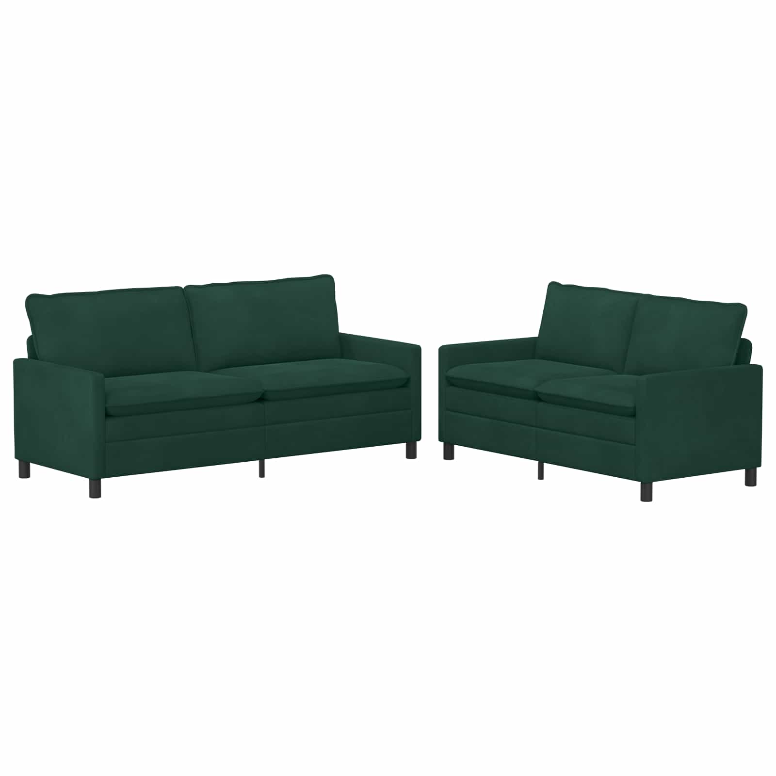 Sofa Set 2 pcs Dunkelgrün Samt