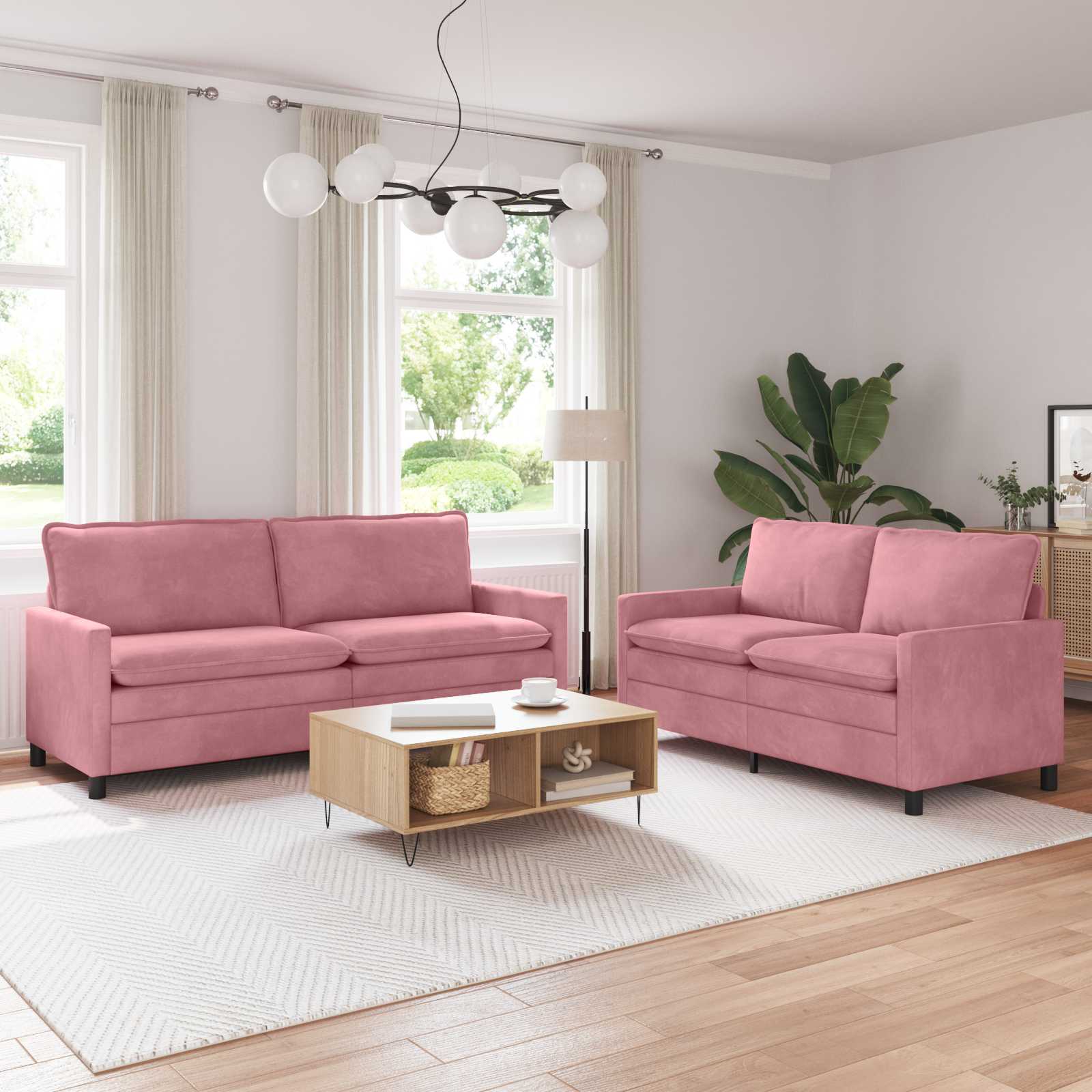 Sofa Set 2 pcs Rosa Samt