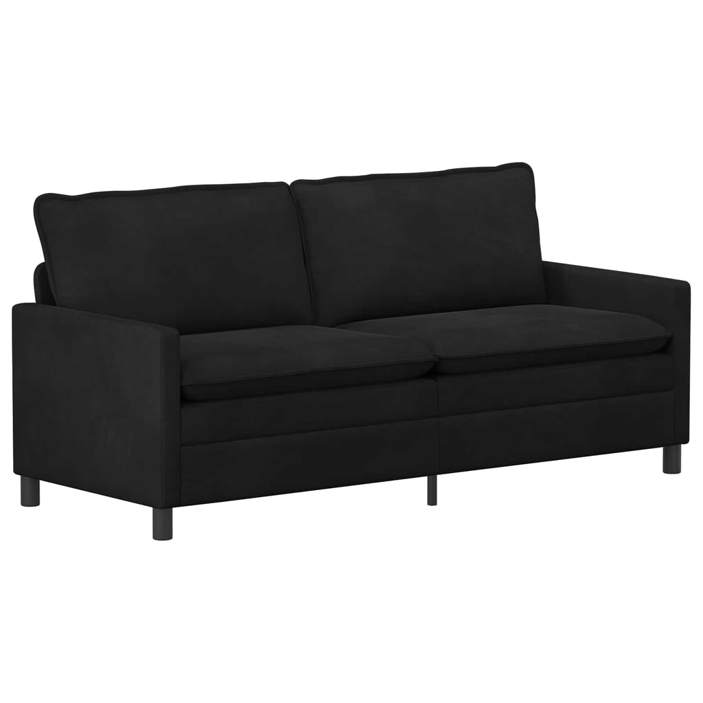 Sofa Set 2 pcs Schwarz Samt