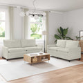 Sofa Set 2 pcs Creme Samt