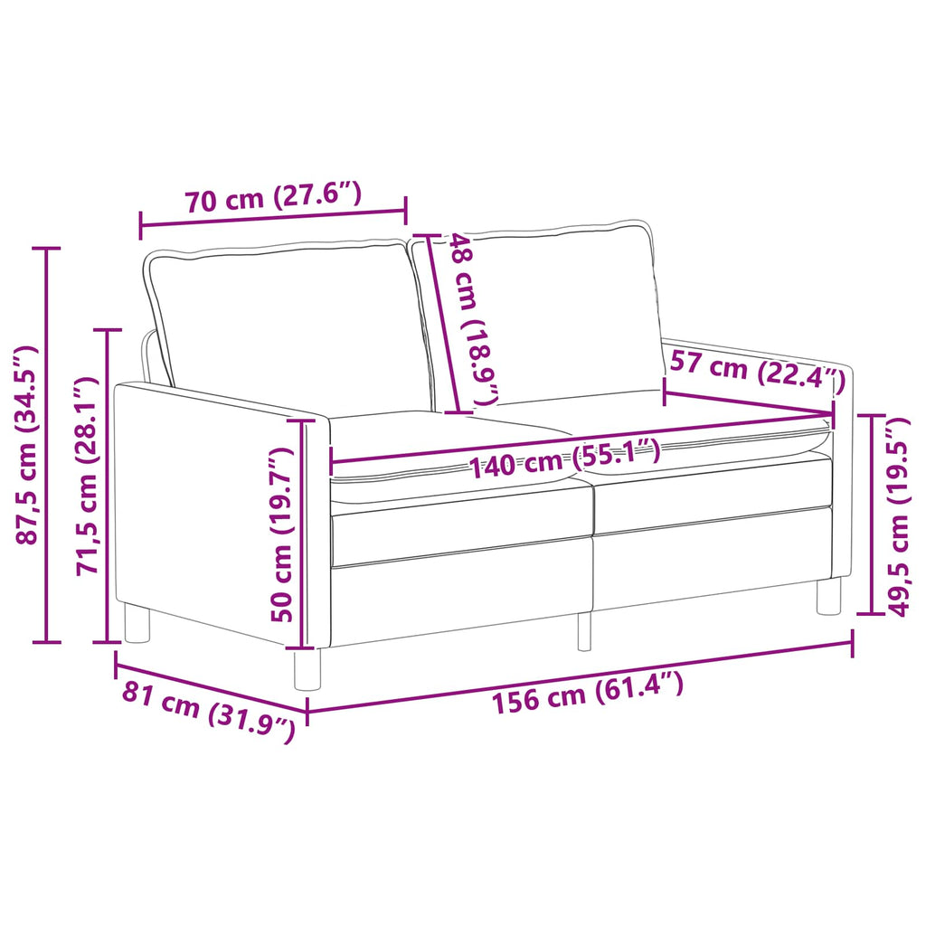 Sofa Set 2 pcs Blau Samt