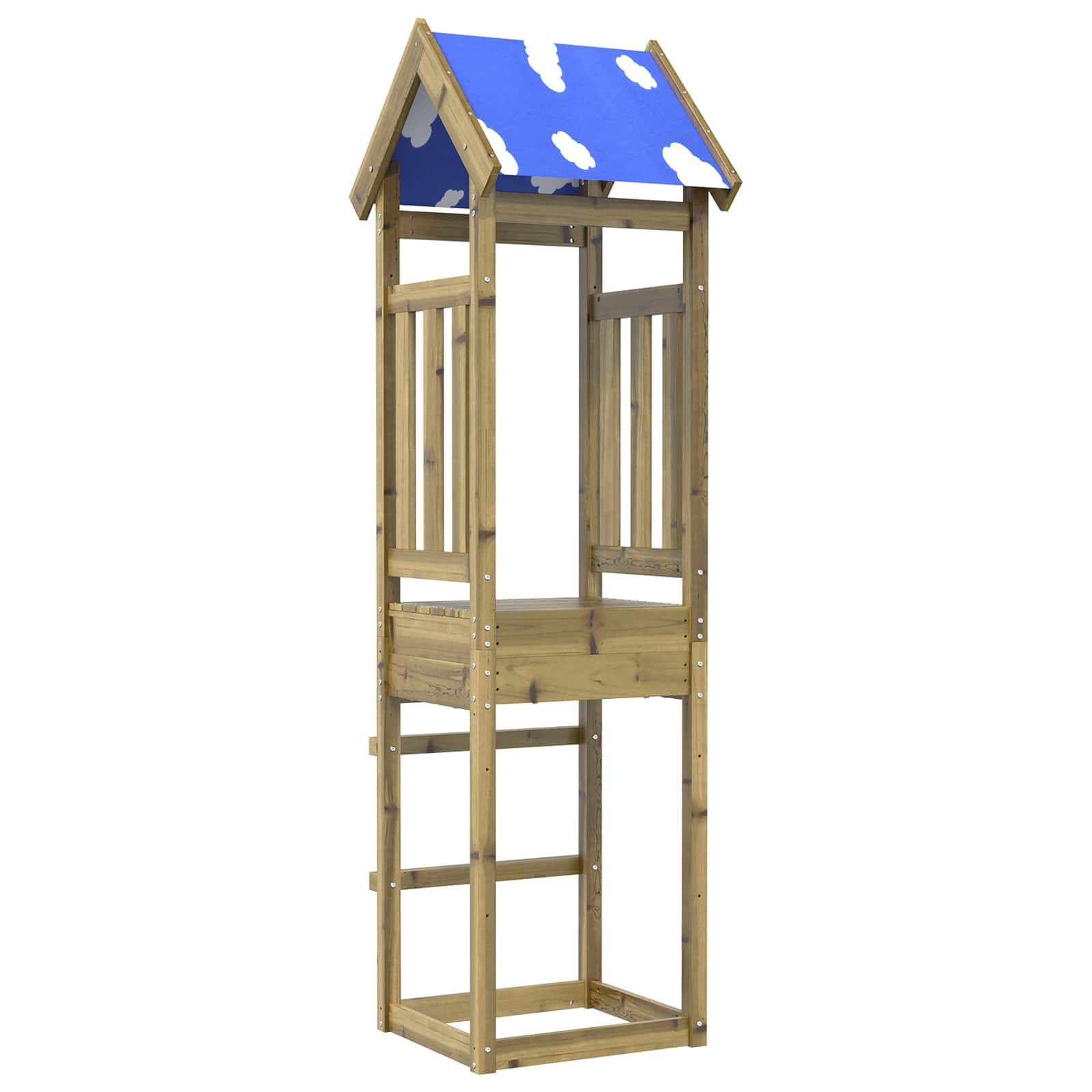 Spielturm Braun Massives imprägniertes Holz