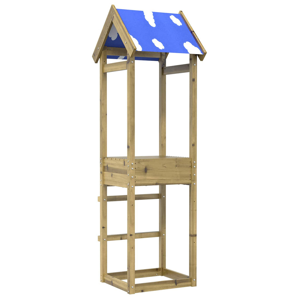 Spielturm Braun Massives imprägniertes Holz