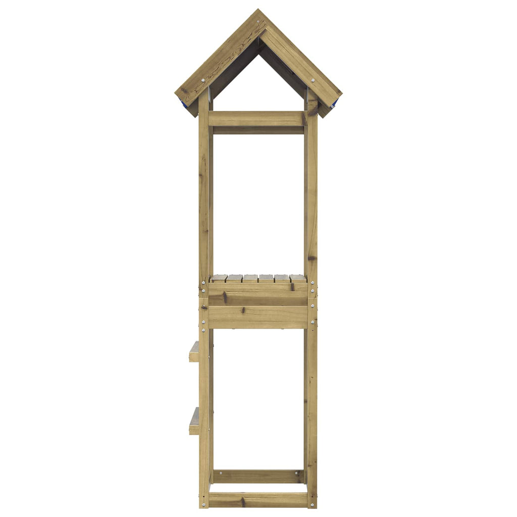 Spielturm Braun Massives imprägniertes Holz