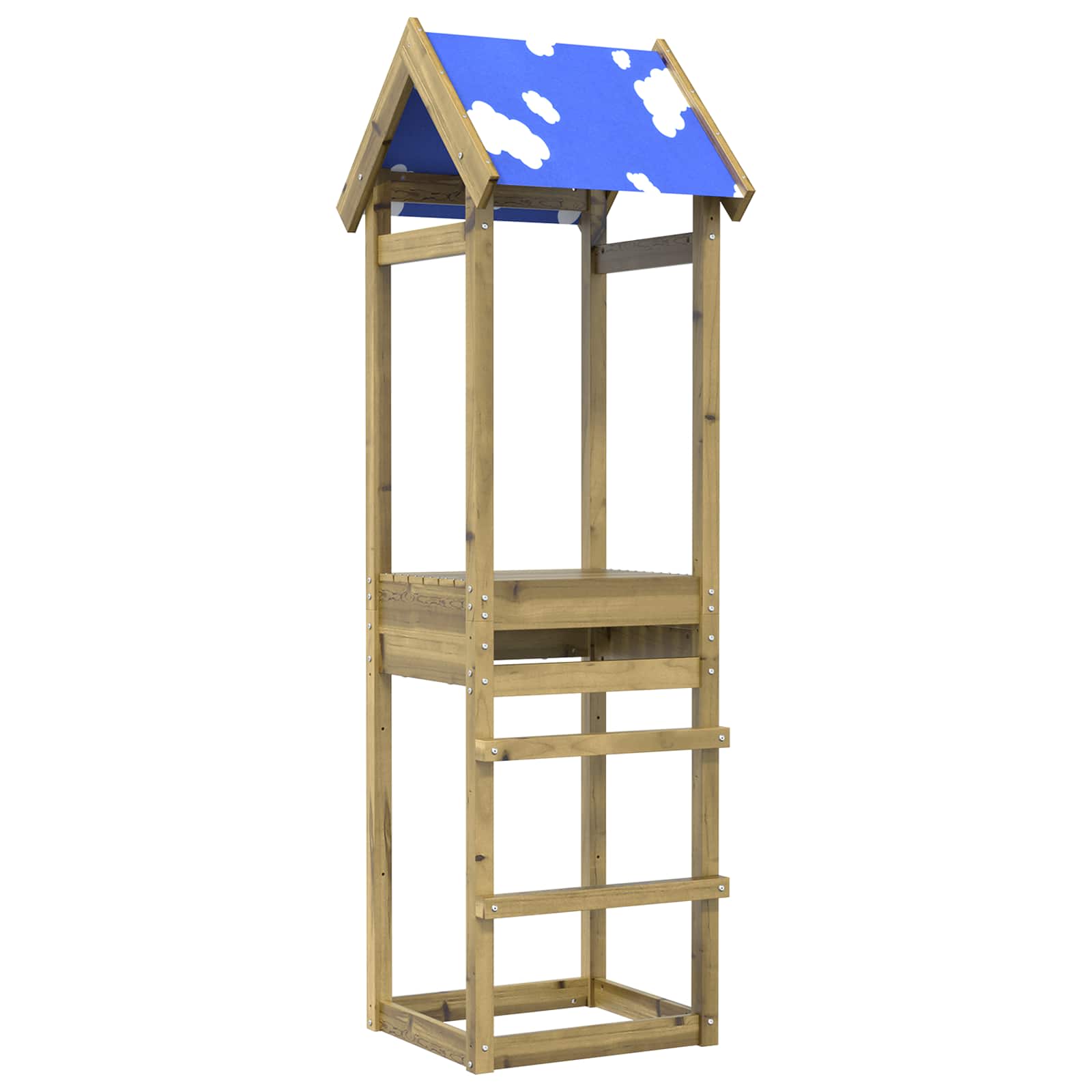 Spielturm Braun Massives imprägniertes Holz