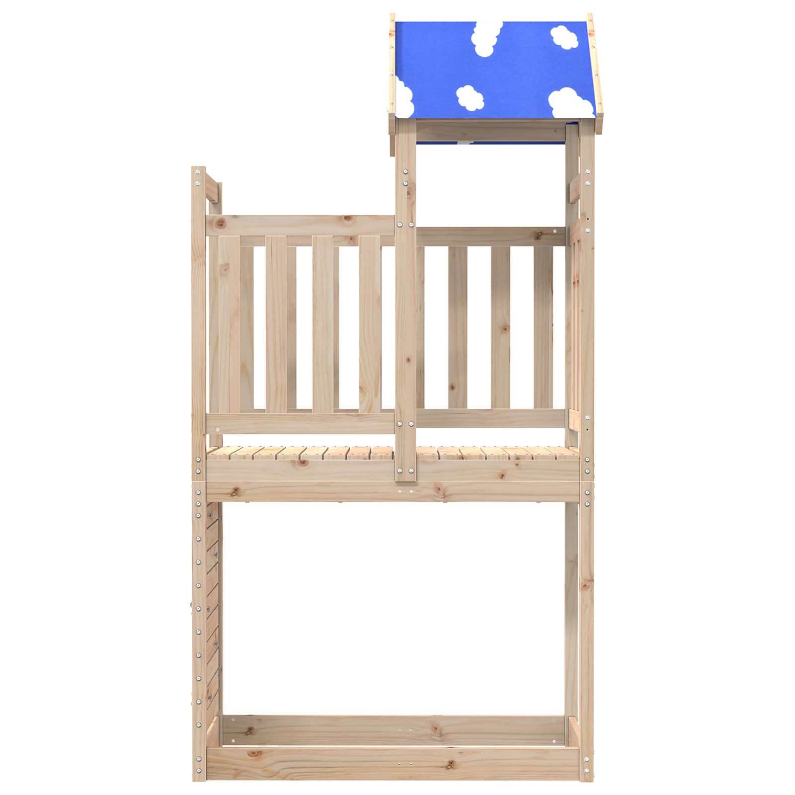 Spielturm Braun 110,5 x 52,5 x 215 cm Massives Kiefernholz