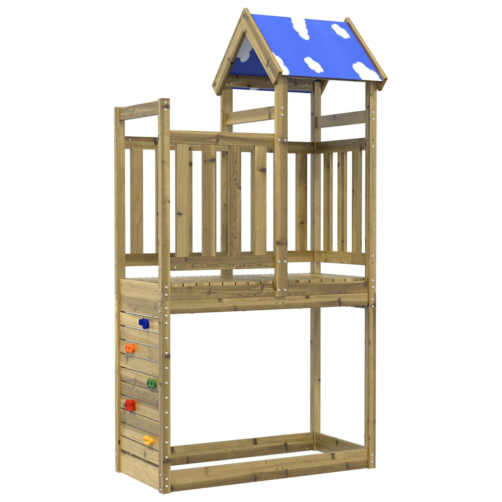 Spielturm Braun Massives imprägniertes Holz