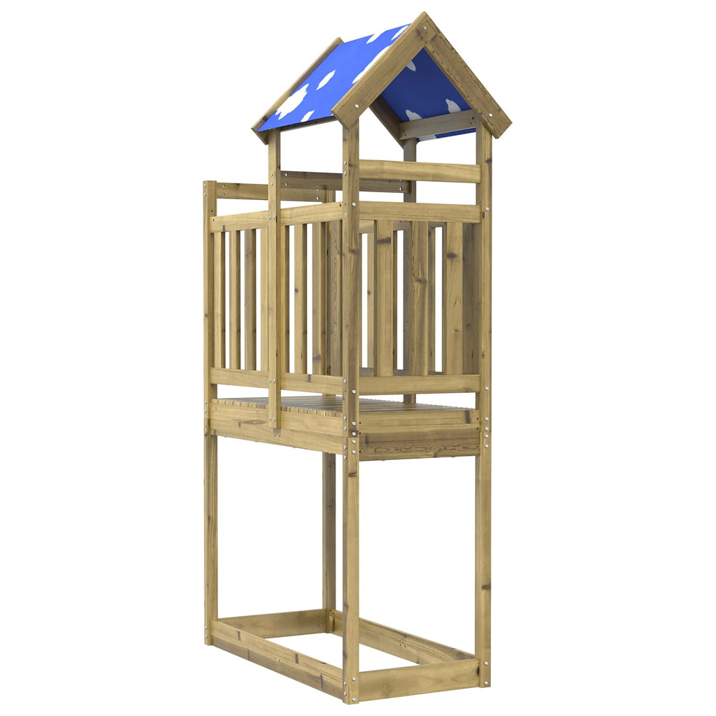 Spielturm Braun Massives imprägniertes Holz
