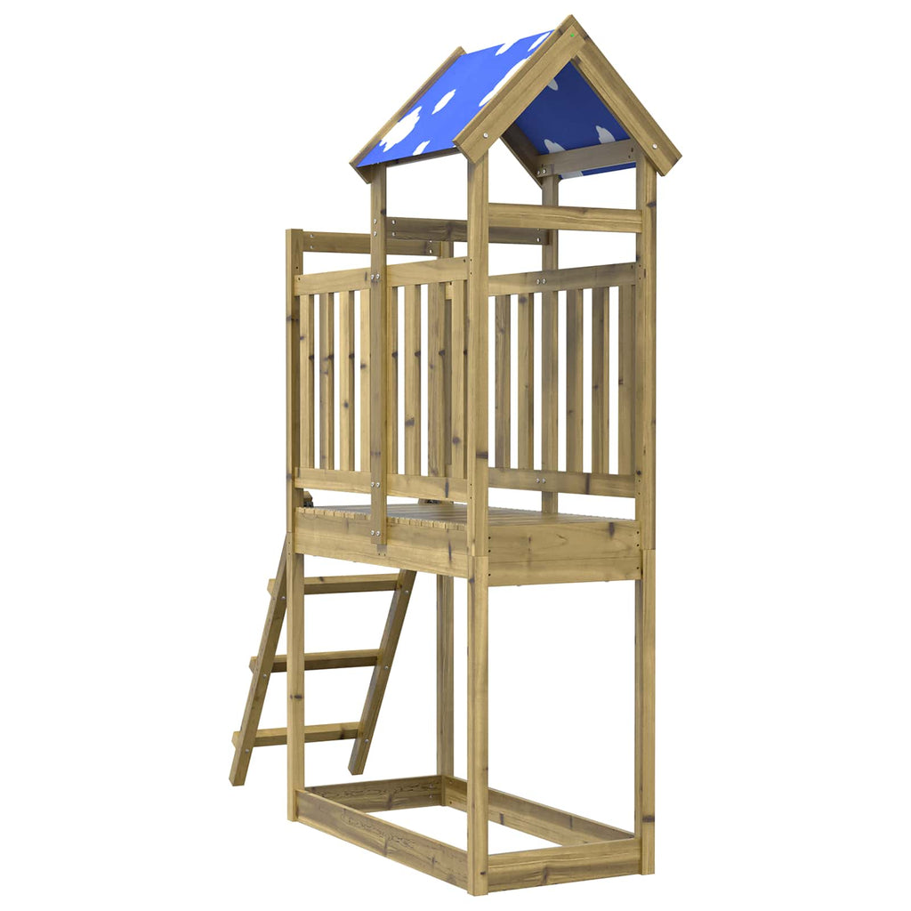 Spielturm Braun Massives imprägniertes Holz
