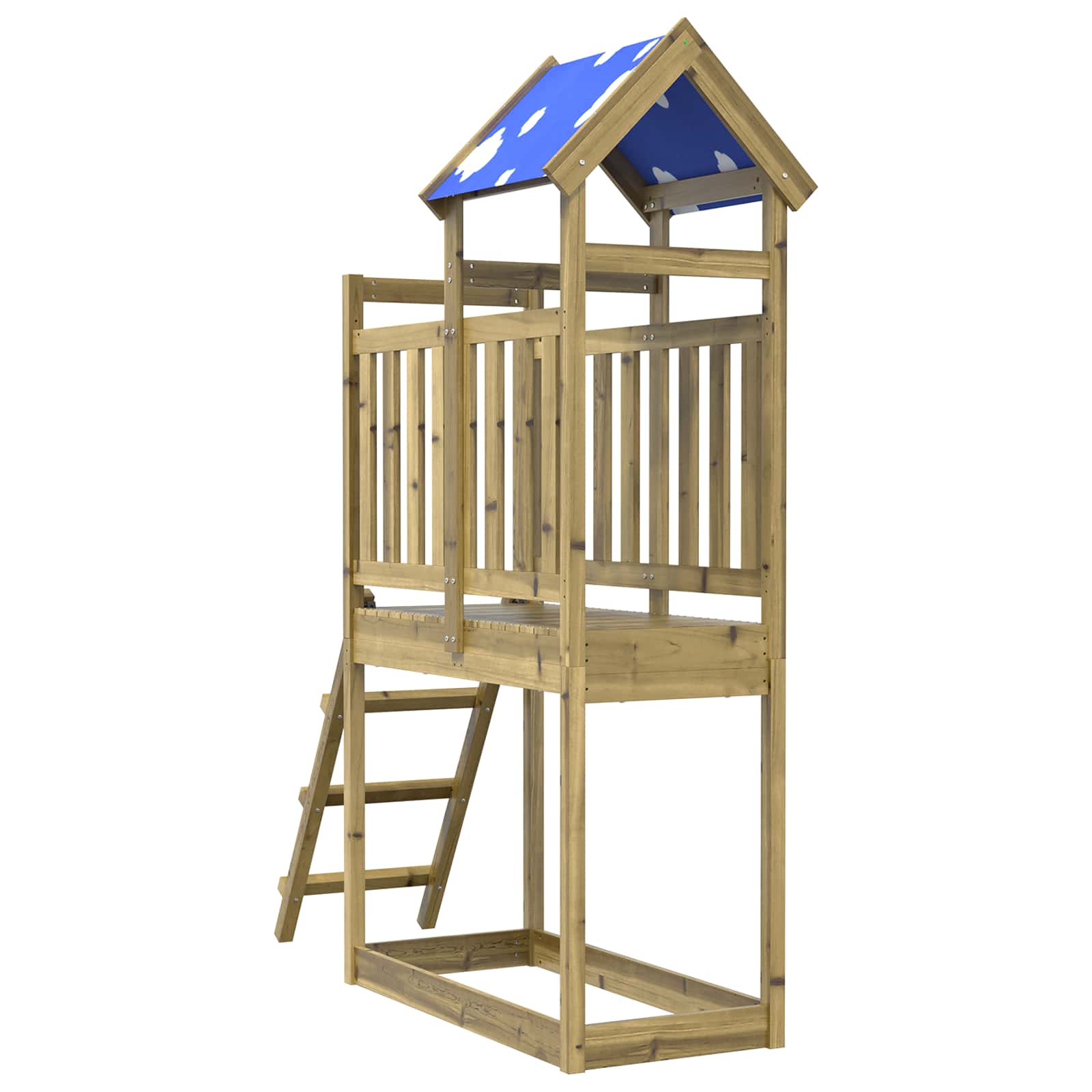 Spielturm Braun Massives imprägniertes Holz