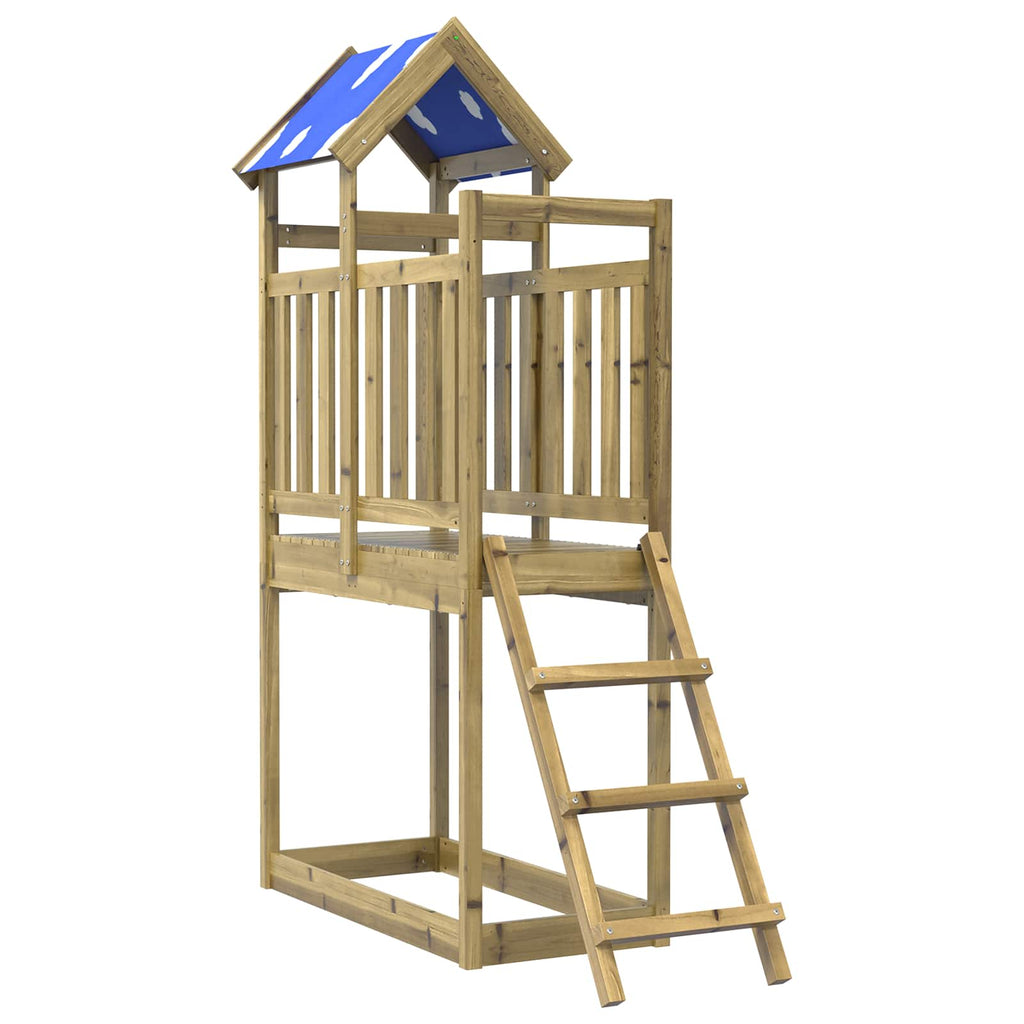 Spielturm Braun Massives imprägniertes Holz