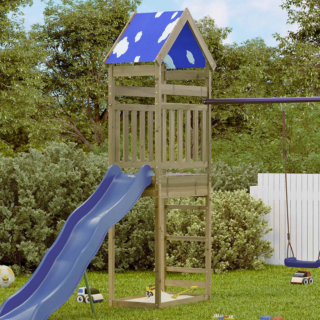 Spielturm Braun 52,5 x 85 x 265 cm Massives imprägniertes Holz