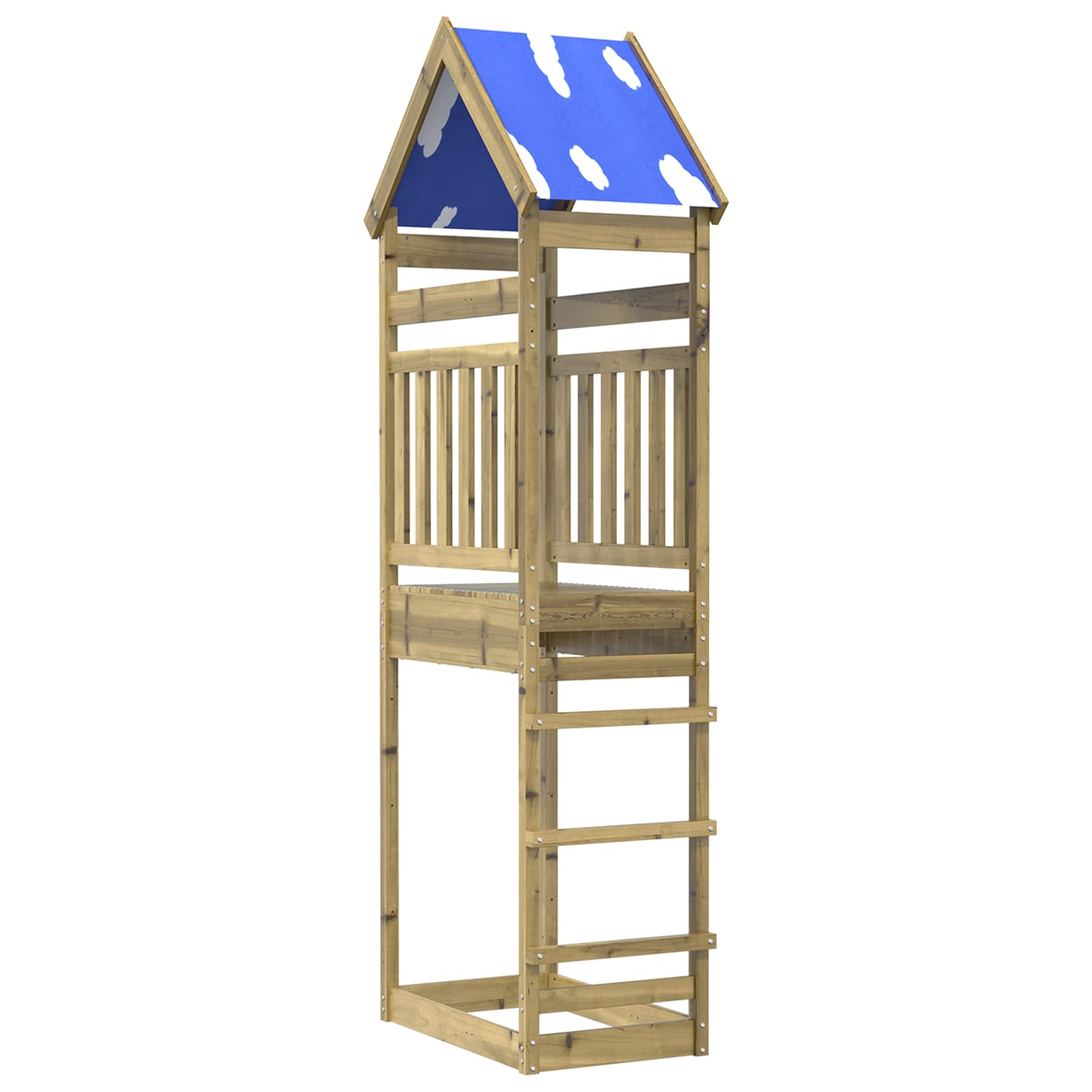 Spielturm Braun 52,5 x 85 x 265 cm Massives imprägniertes Holz