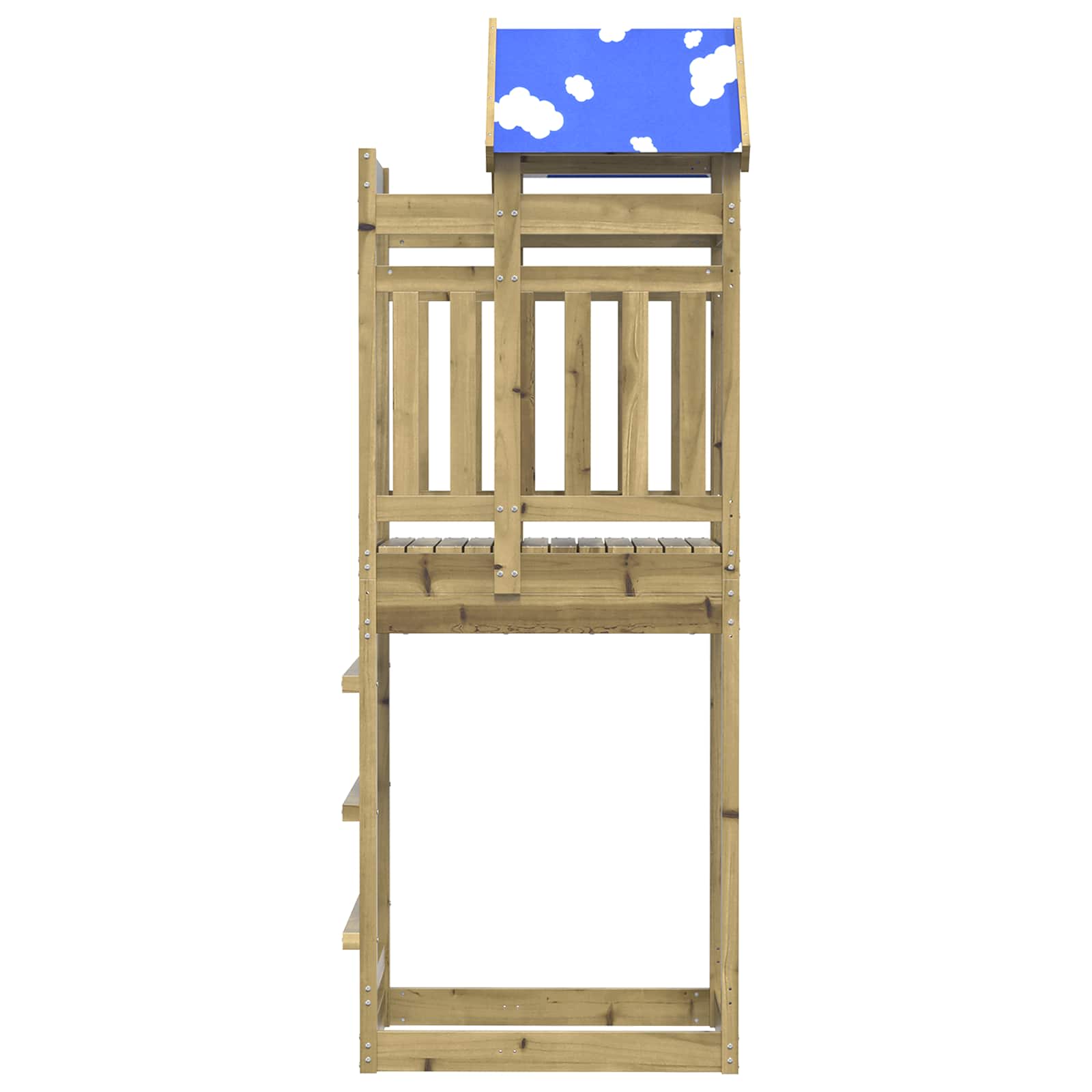 Spielturm Braun 52.5 x 85 x 239 cm Massives imprägniertes Holz