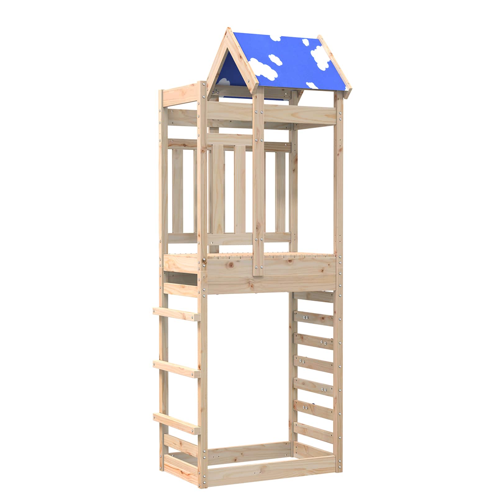Spielturm Braun 85 x 52,5 x 239 cm Massives Kiefernholz