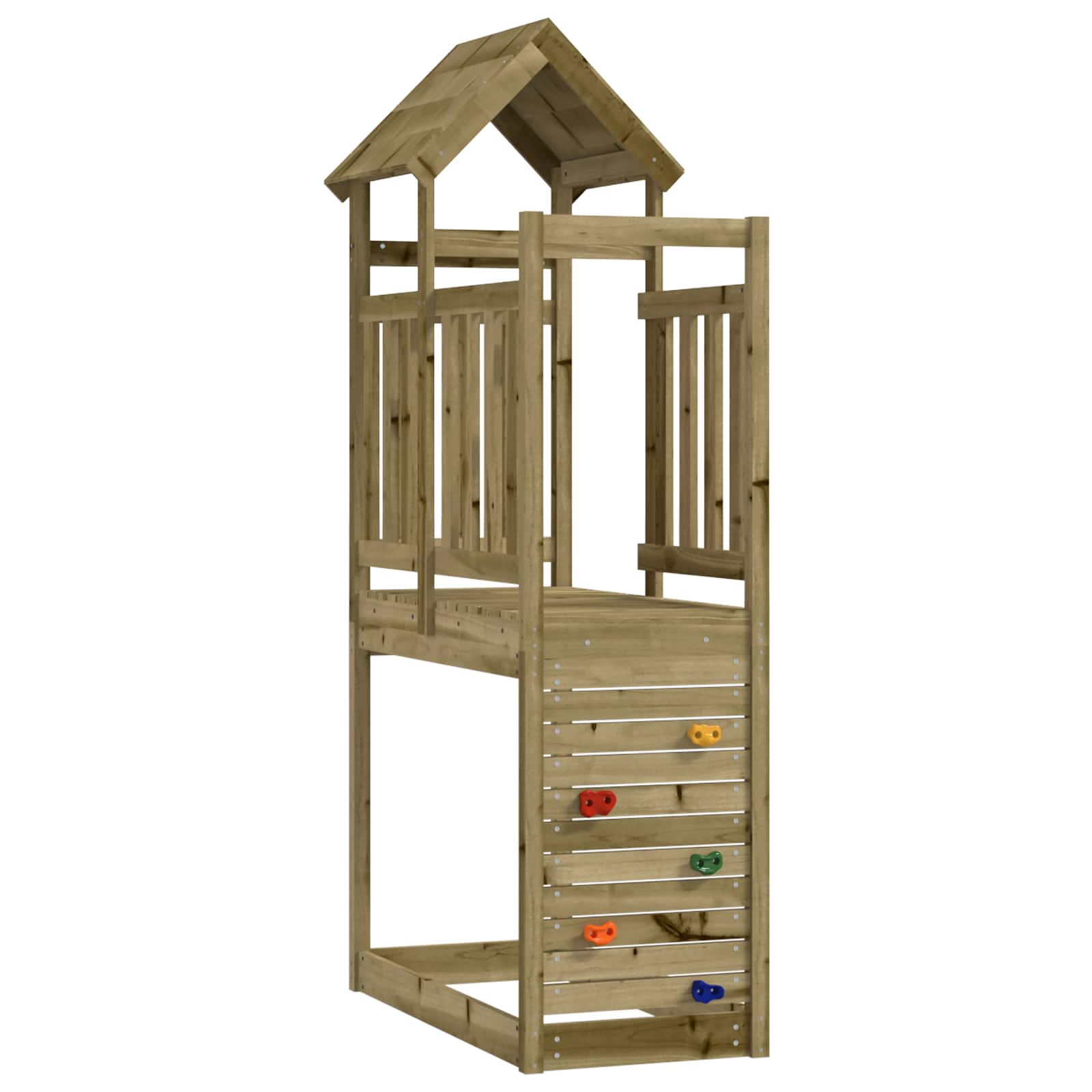 Spielturm Braun 53 x 110,5 x 214 cm Massives imprägniertes Holz