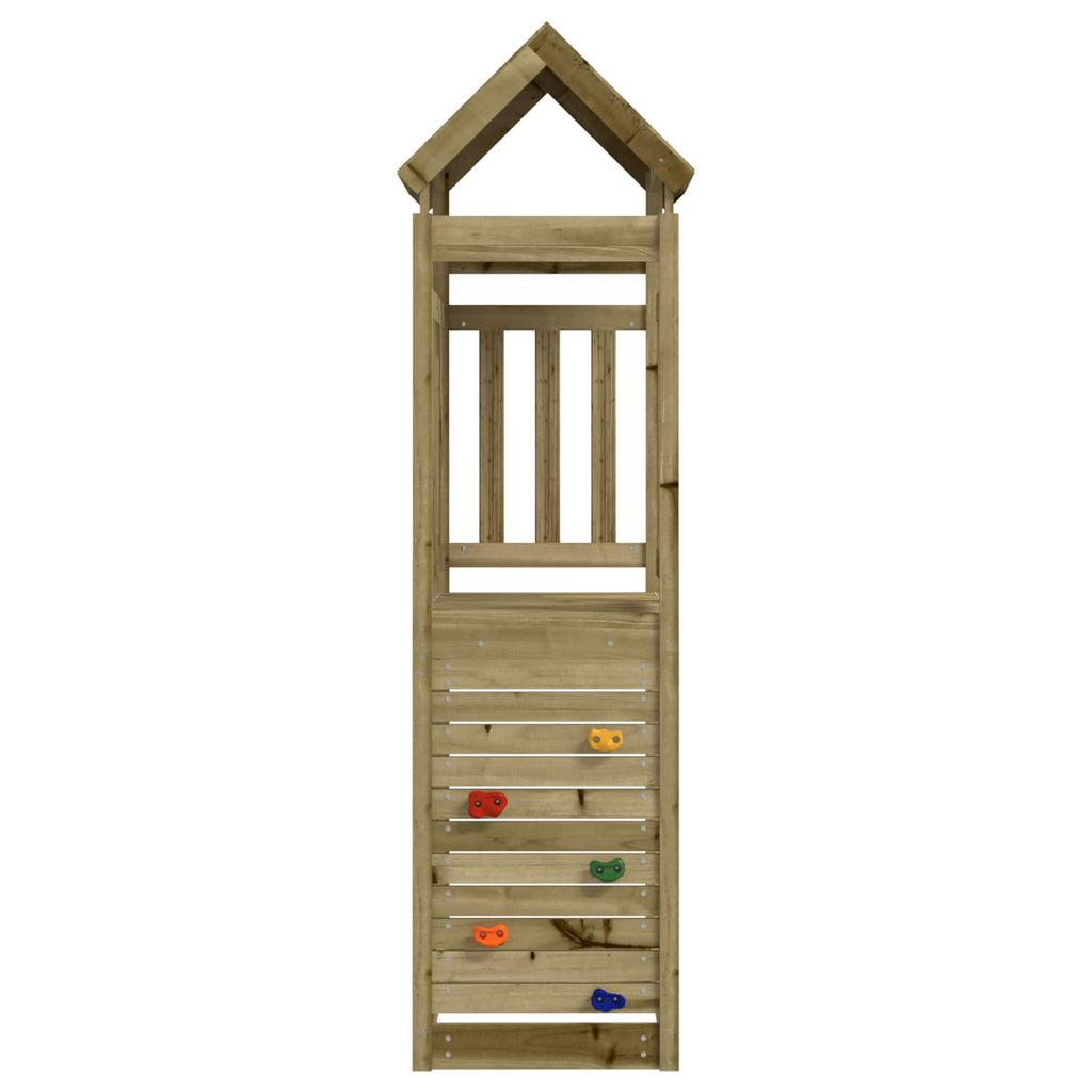 Spielturm Braun 53 x 110,5 x 214 cm Massives imprägniertes Holz