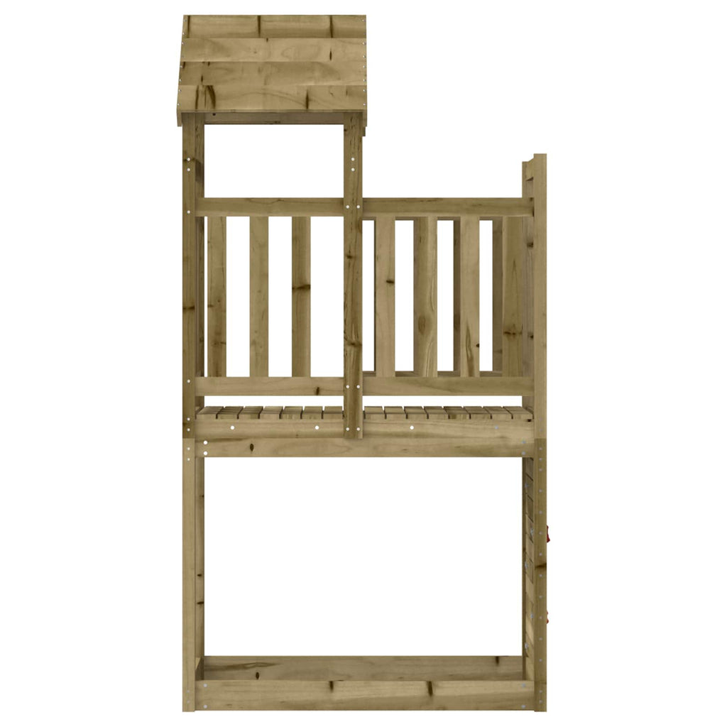 Spielturm Braun 53 x 110,5 x 214 cm Massives imprägniertes Holz