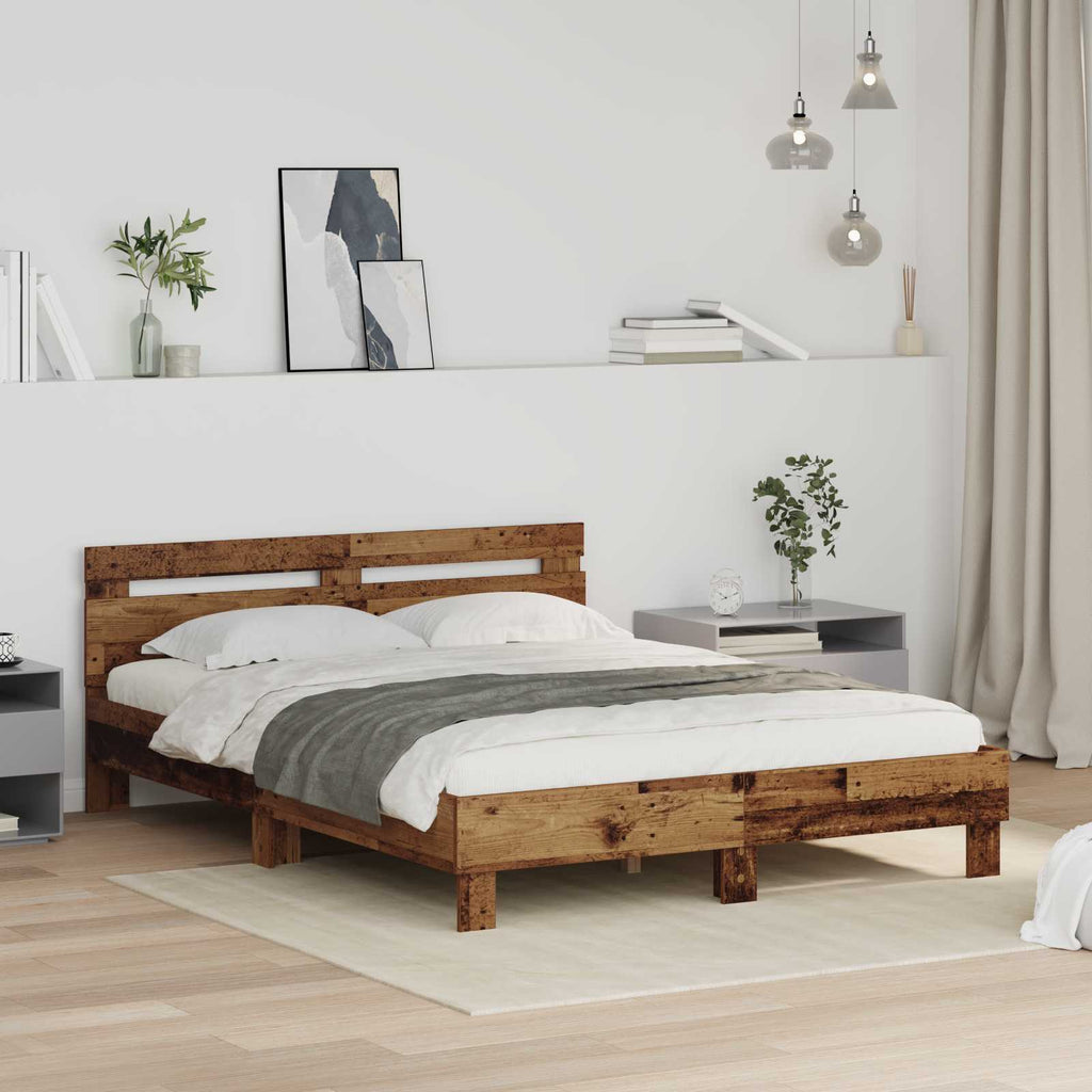 Bettrahmen Altholz 160 x 200 cm Holzwerkstoff