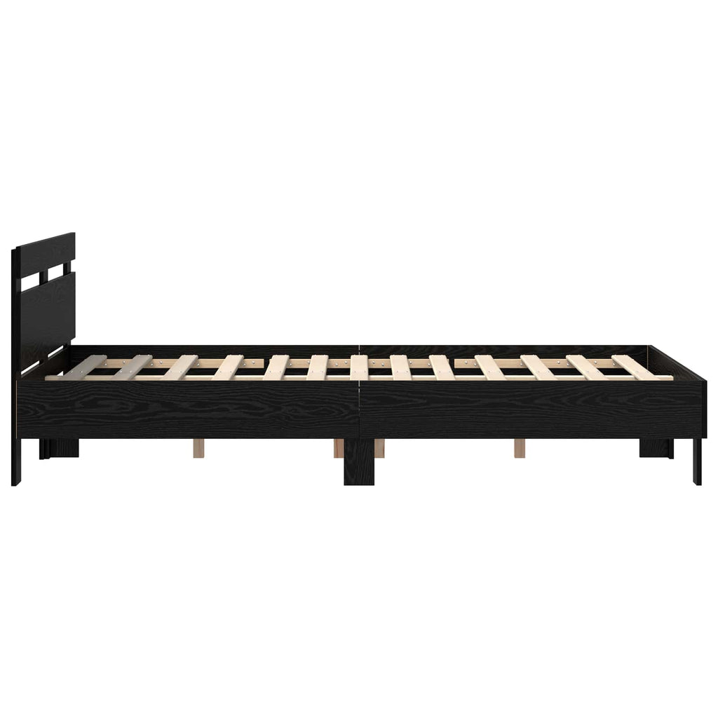 Bettrahmen Schwarz Eichen-Optik 120 x 200 cm Holzwerkstoff