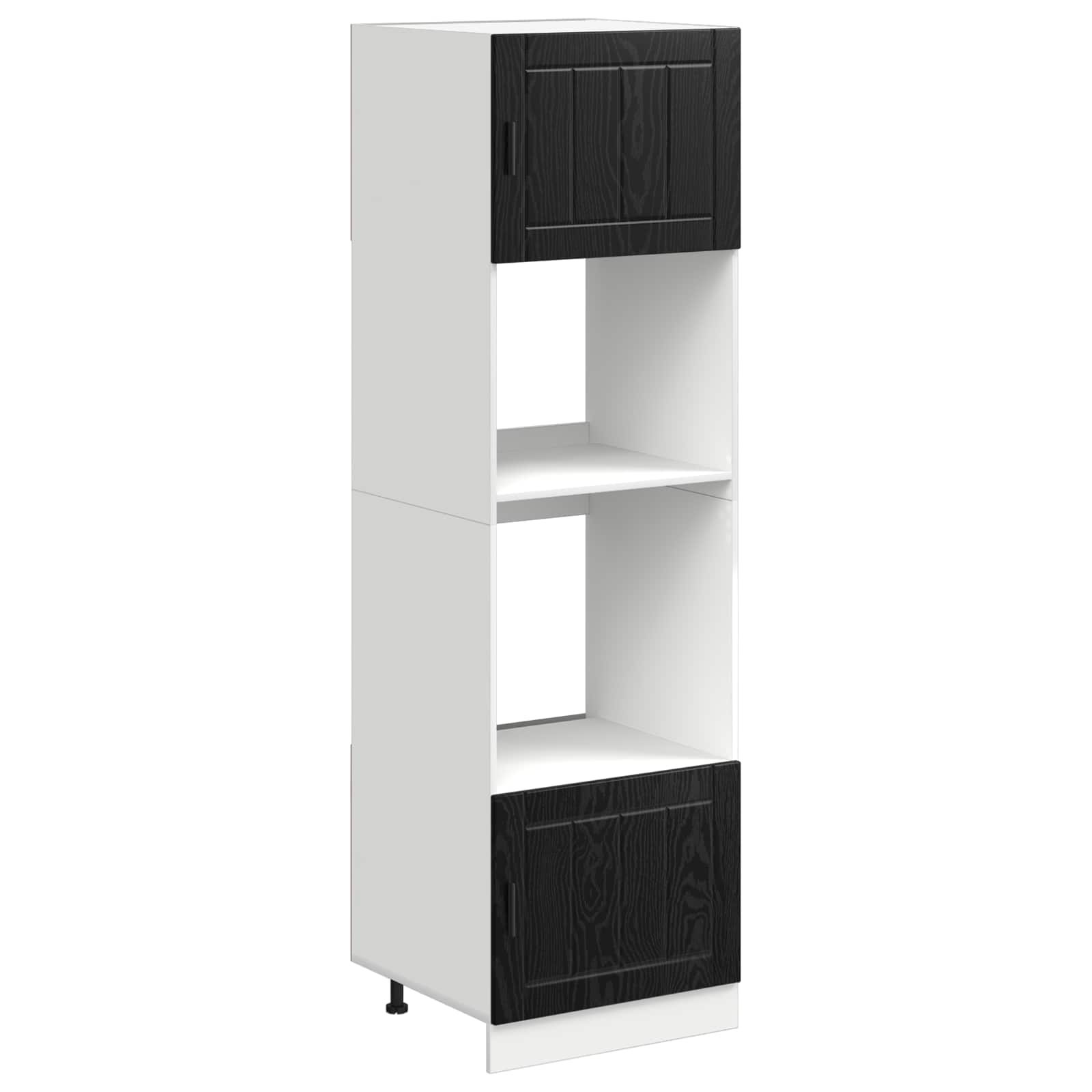 Backofenschrank PORTO Schwarz Eichen-Optik 60 x 57 x 207 cm