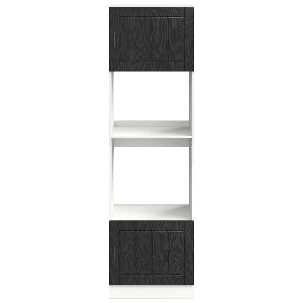 Backofenschrank PORTO Schwarz Eichen-Optik 60 x 57 x 207 cm
