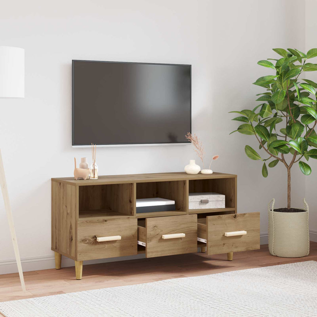 TV-Schränk Kunsthandwerk Eiche 102 x 36 x 50 cm Holzwerkstoff