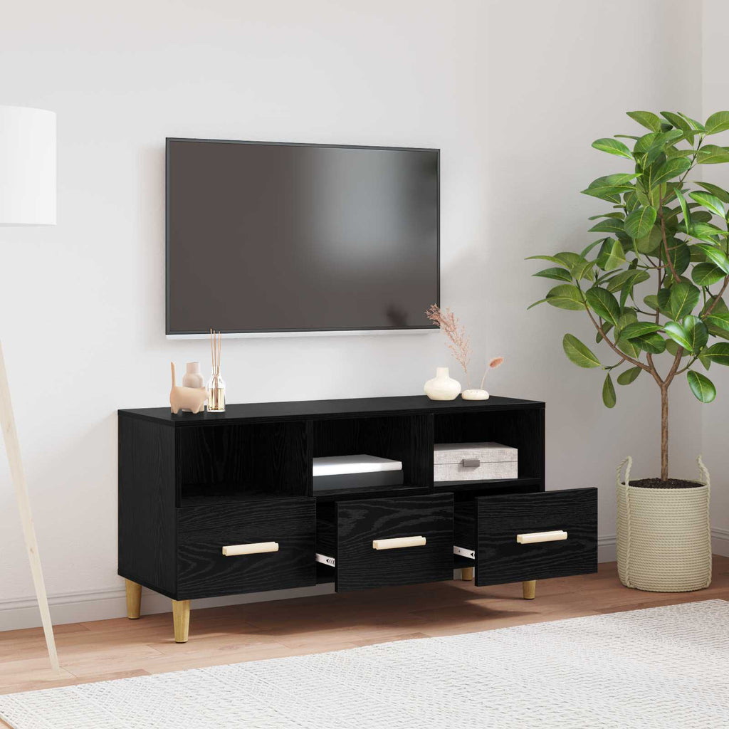TV-Schränk Schwarz Eichen-Optik 102 x 36 x 50 cm Holzwerkstoff