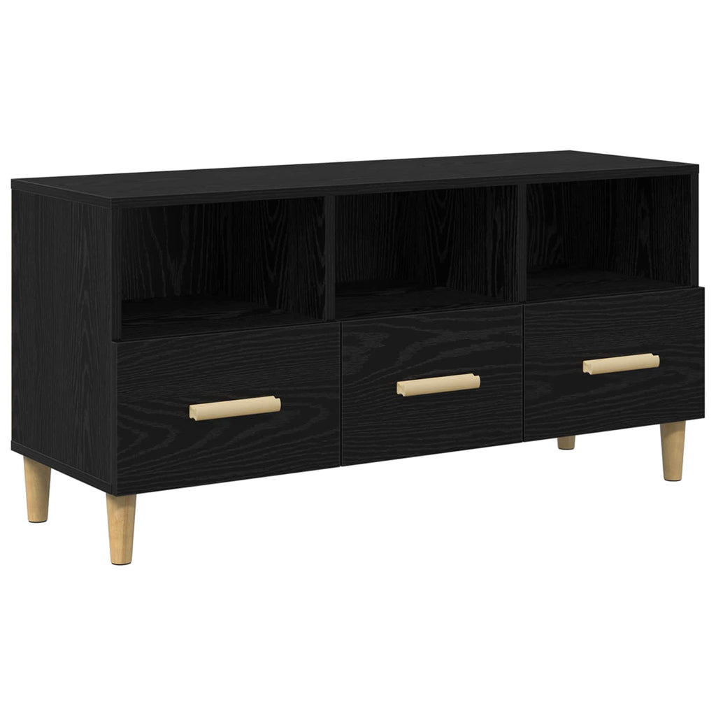 TV-Schränk Schwarz Eichen-Optik 102 x 36 x 50 cm Holzwerkstoff