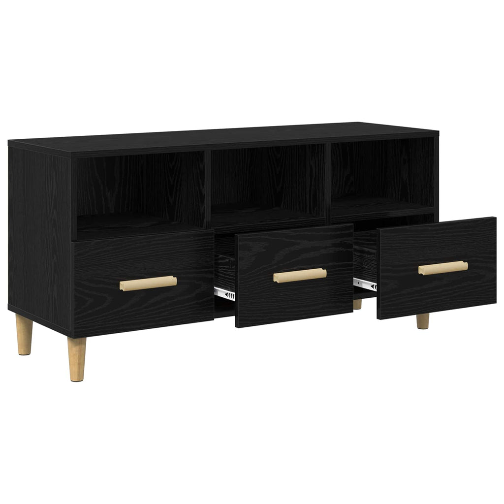 TV-Schränk Schwarz Eichen-Optik 102 x 36 x 50 cm Holzwerkstoff