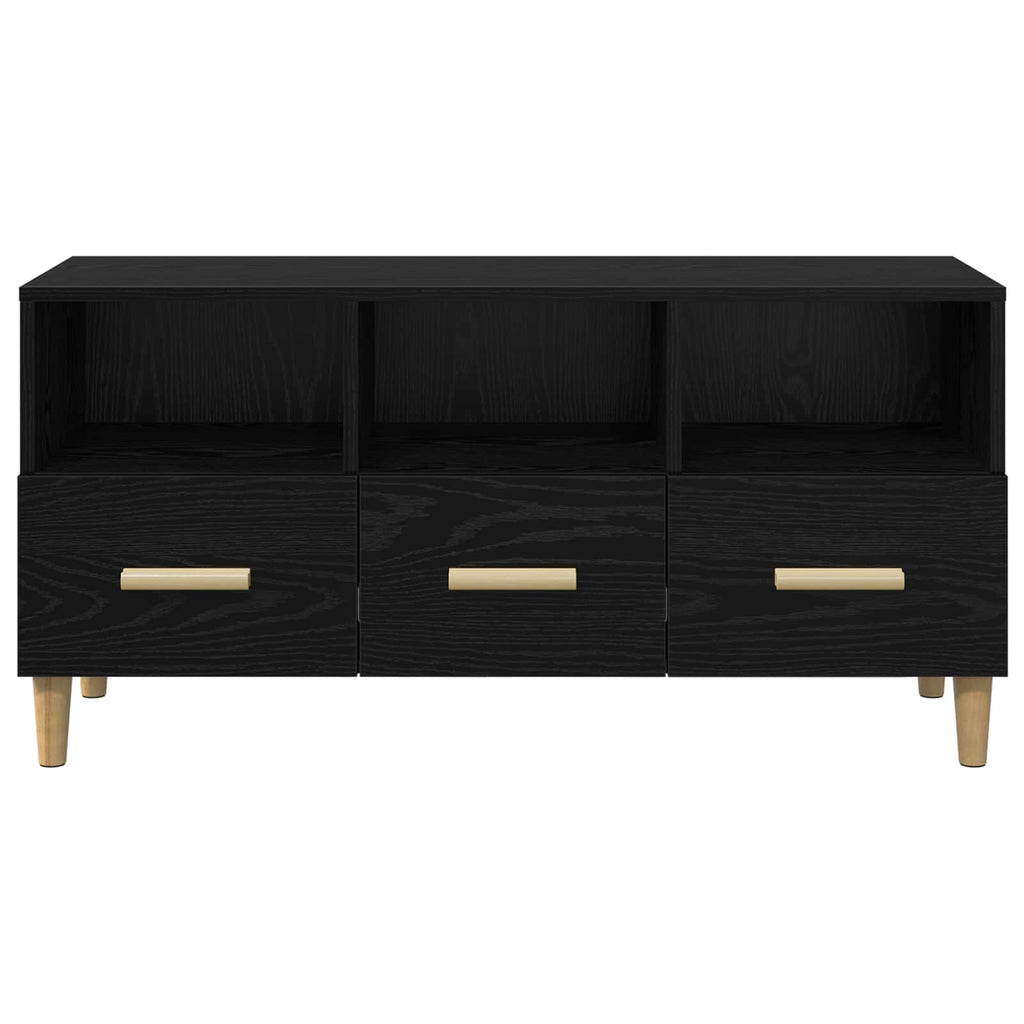 TV-Schränk Schwarz Eichen-Optik 102 x 36 x 50 cm Holzwerkstoff