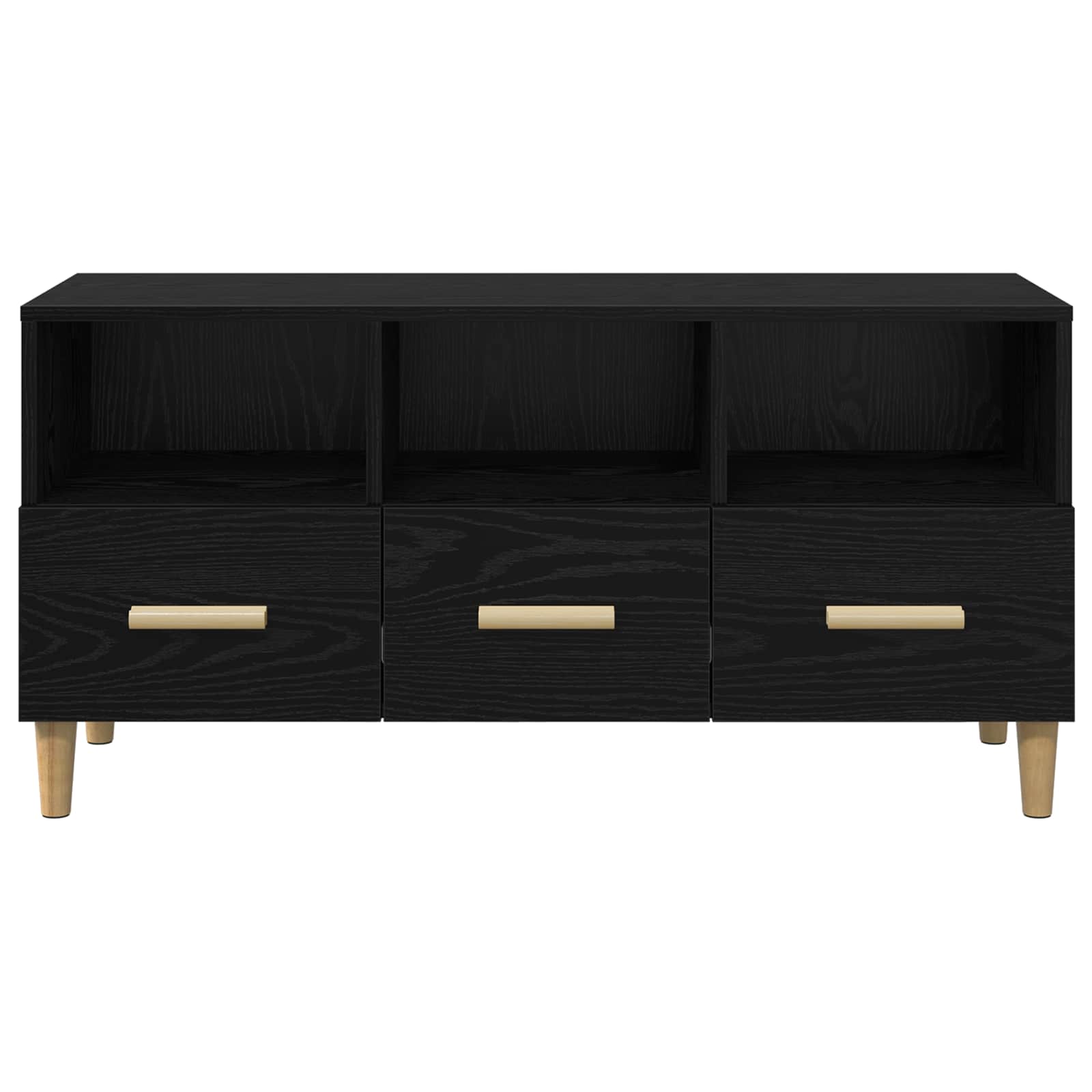 TV-Schränk Schwarz Eichen-Optik 102 x 36 x 50 cm Holzwerkstoff