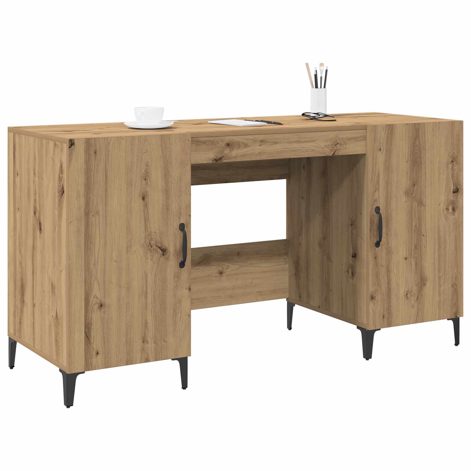 Schreibtisch Kunsthandwerk Eiche 140 x 50 x 75 cm Holzwerkstoff