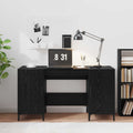 Schreibtisch mit Speicher Schwarz Eichen-Optik 140 x 50 x 75 cm