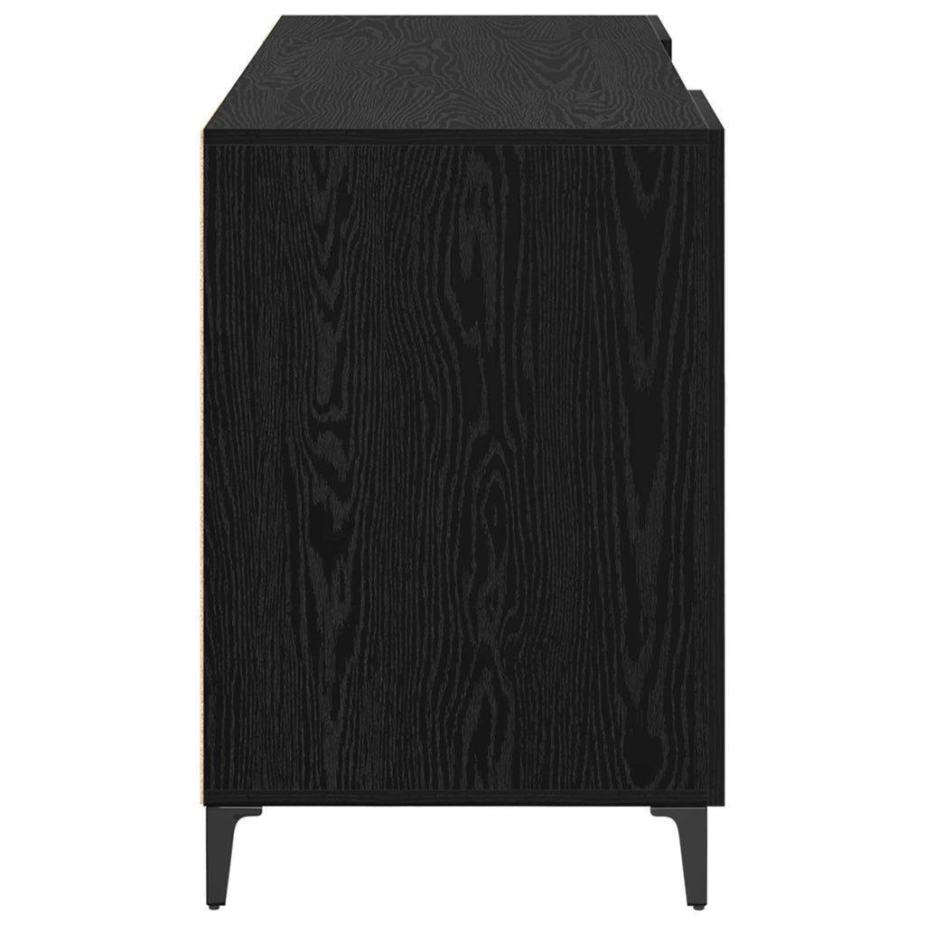 Schreibtisch mit Speicher Schwarz Eichen-Optik 140 x 50 x 75 cm