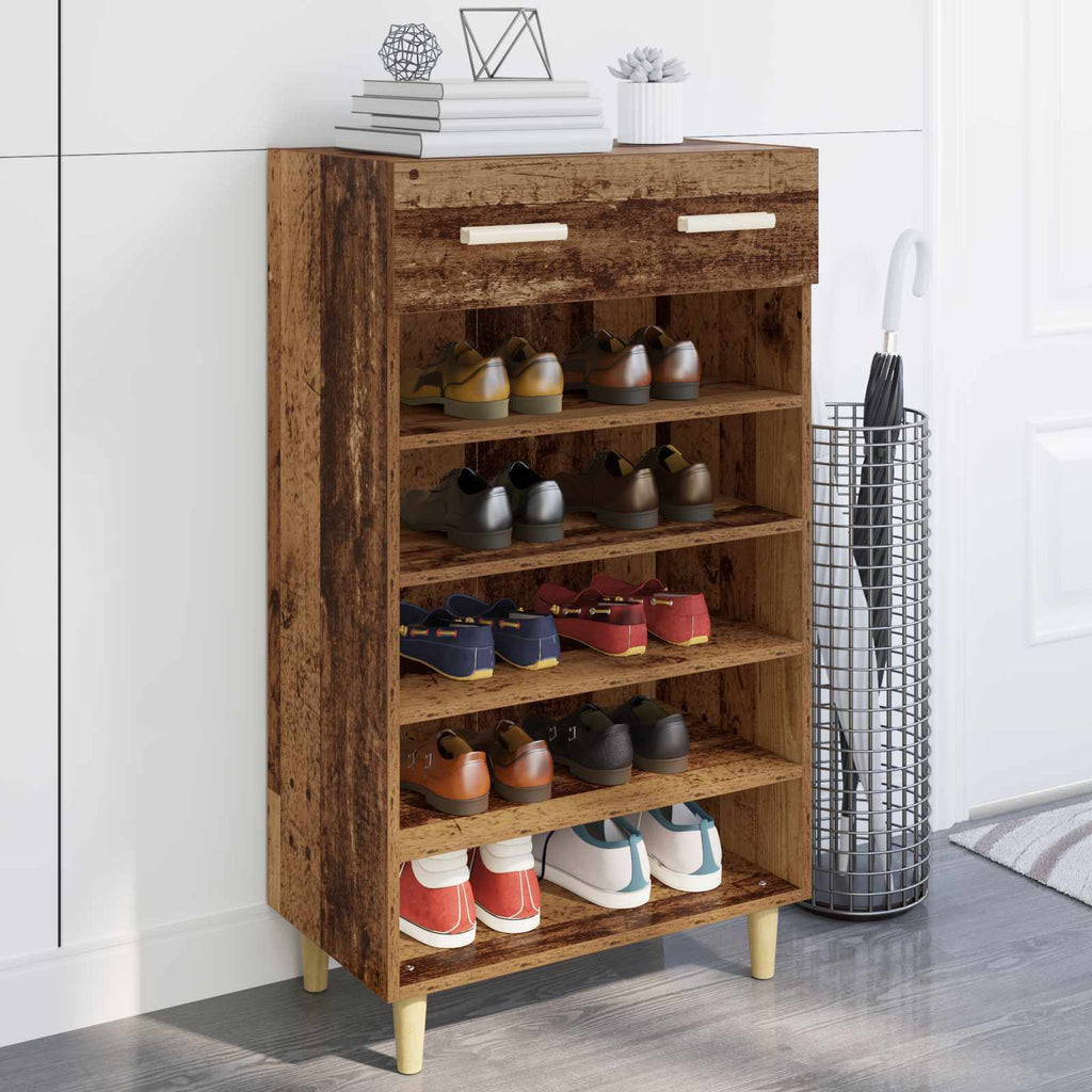 Schuhschrank mit Regal Altholz 60 x 35 x 105 cm Holzwerkstoff