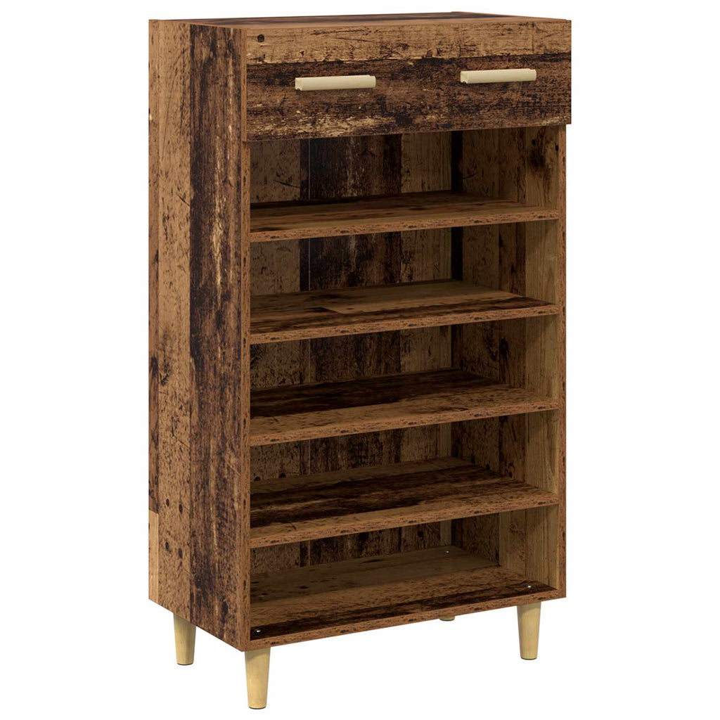 Schuhschrank mit Regal Altholz 60 x 35 x 105 cm Holzwerkstoff