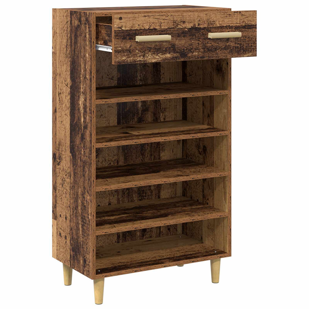 Schuhschrank mit Regal Altholz 60 x 35 x 105 cm Holzwerkstoff