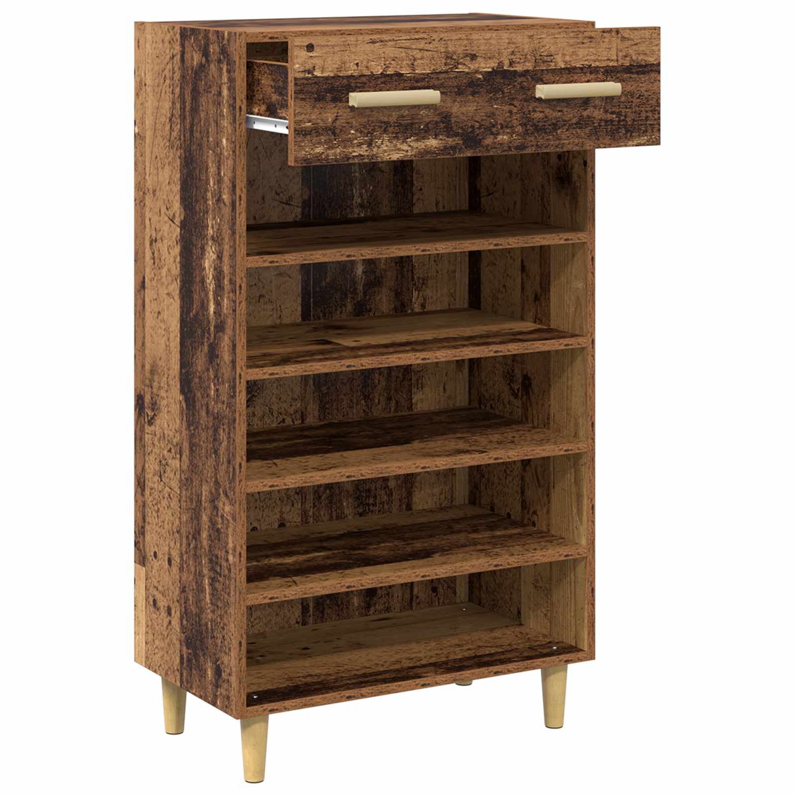 Schuhschrank mit Regal Altholz 60 x 35 x 105 cm Holzwerkstoff
