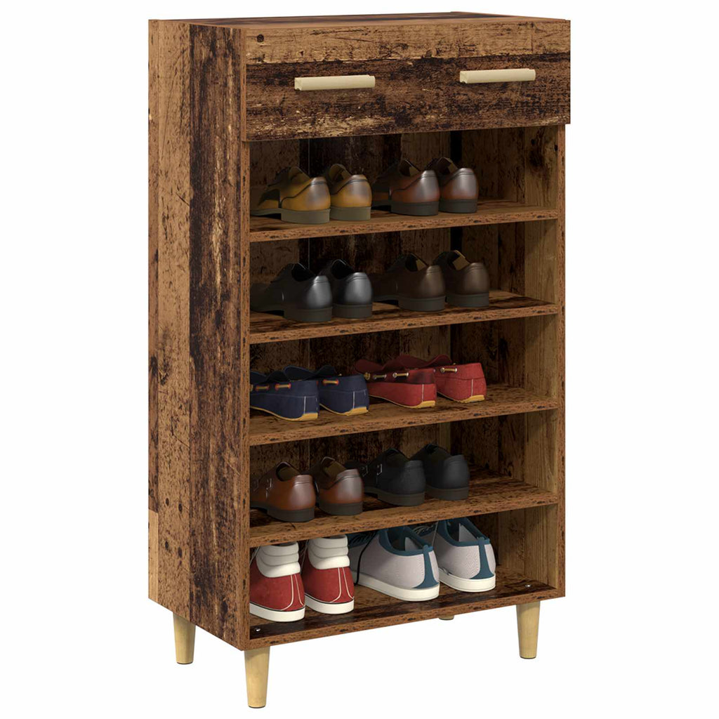 Schuhschrank mit Regal Altholz 60 x 35 x 105 cm Holzwerkstoff